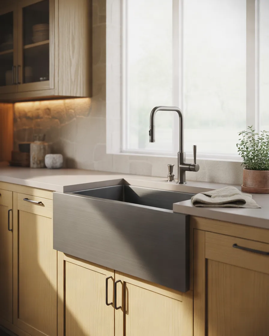 Stainless-Steel-Farmhouse-Kitchen-Sink-for-a-Modern-Look