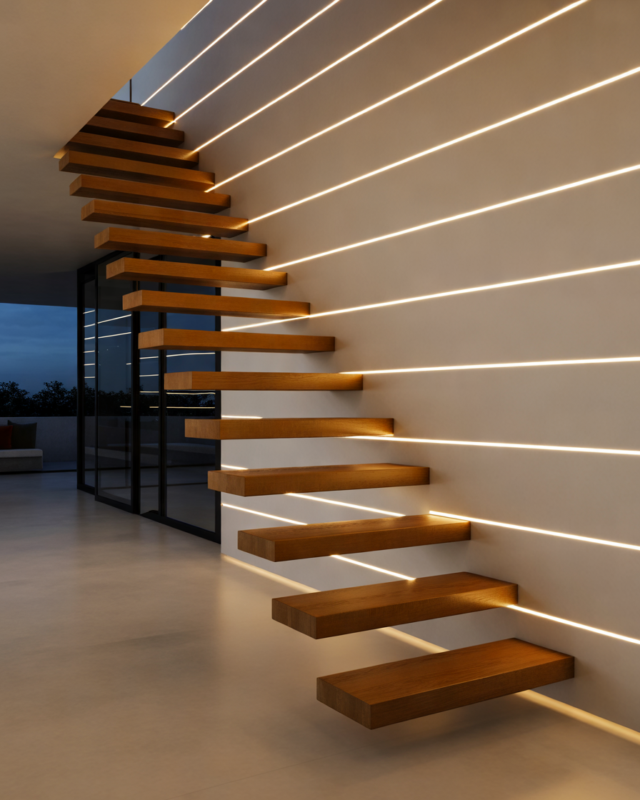 Staircase-Side-Wall-With-LED-Lighting-Design