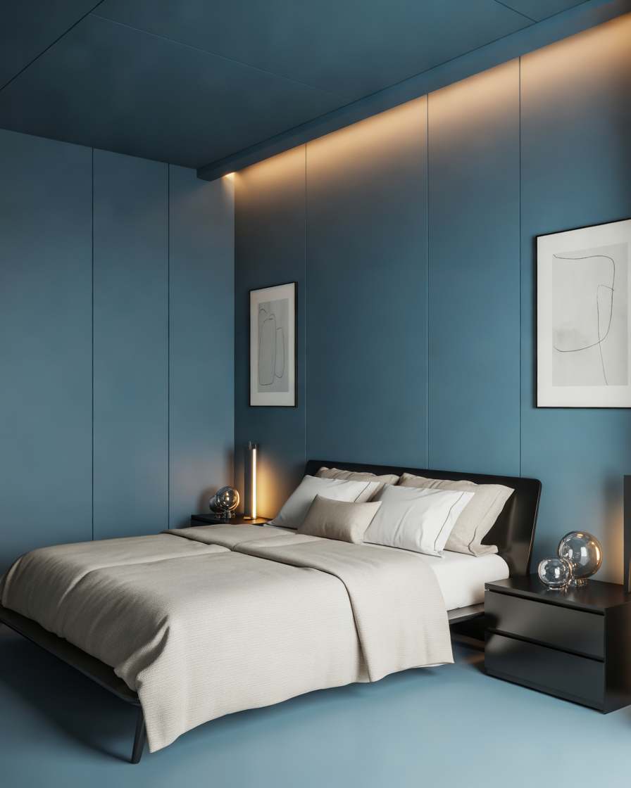 Steel-Blue-–-A-Strong-and-Contemporary-Bedroom-Color