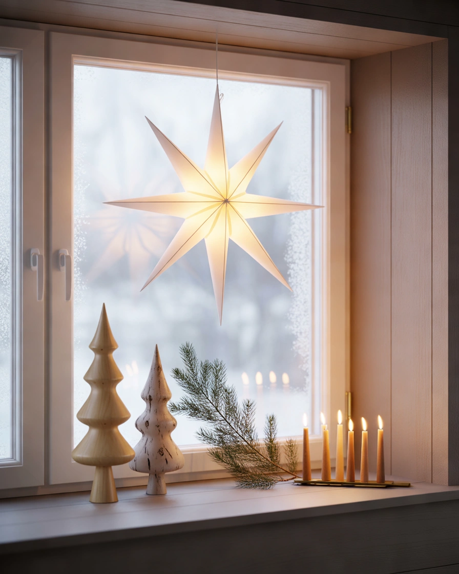 Style a Minimalist Scandinavian Christmas Window