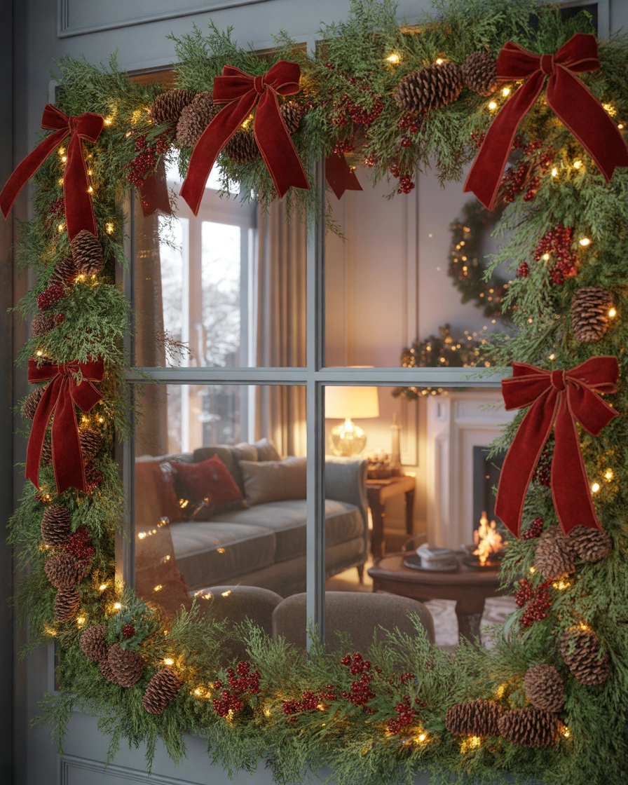 Style the Windows With Evergreen Garland