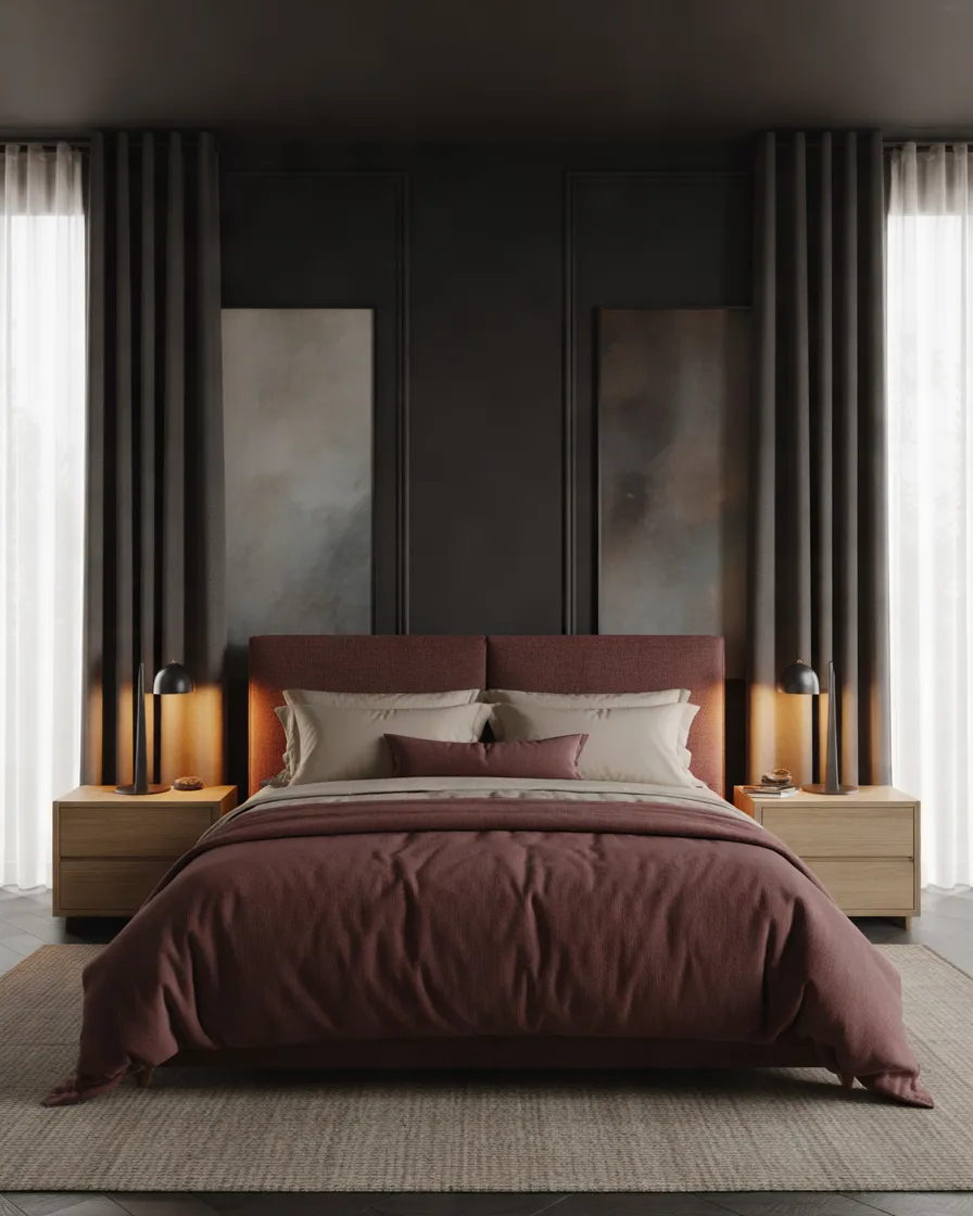 Try-a-Burgundy-and-Charcoal-Bedroom