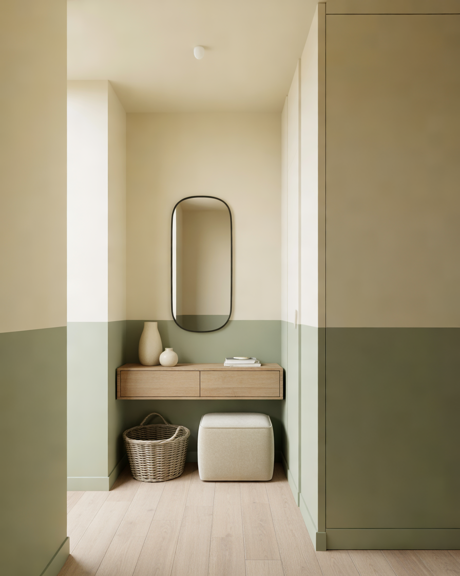 Try-a-Two-Tone-Color-Blocked-Wall-for-a-Fresh-Contemporary-Look