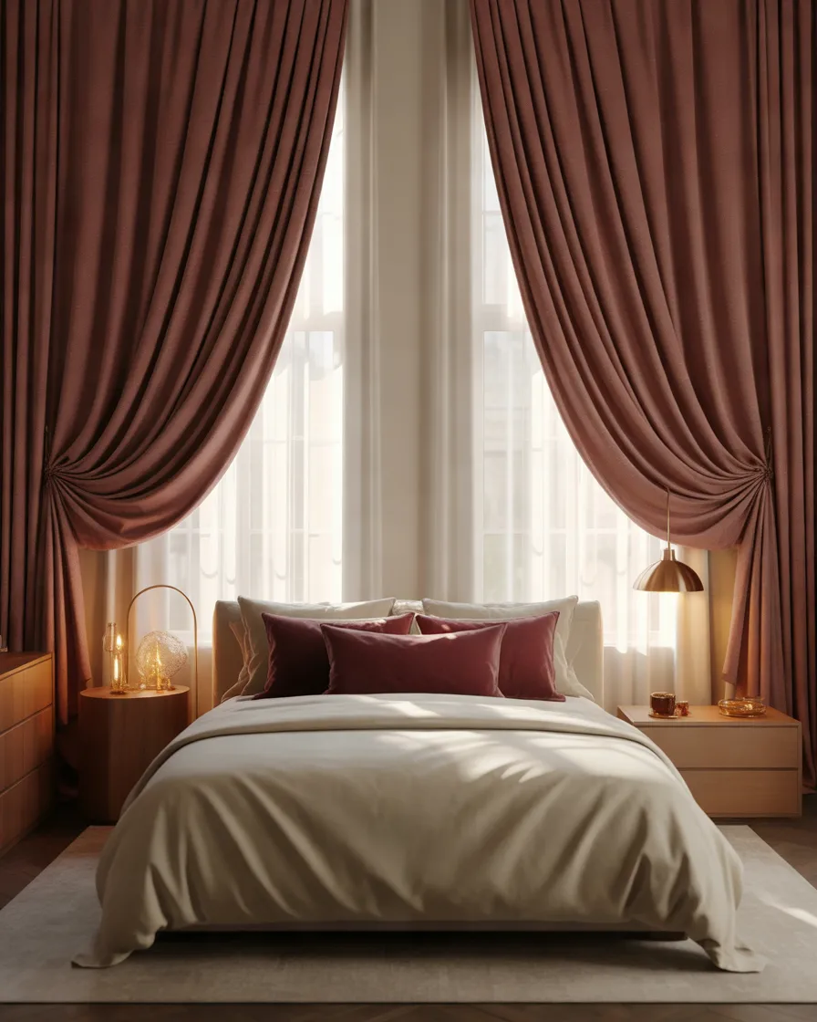 Use-Burgundy-Curtains-for-an-Elegant-Statement