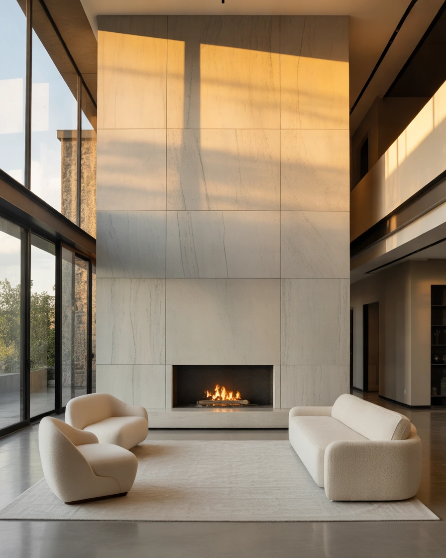 Use Floor to Ceiling Tile for a Modern Focal Point