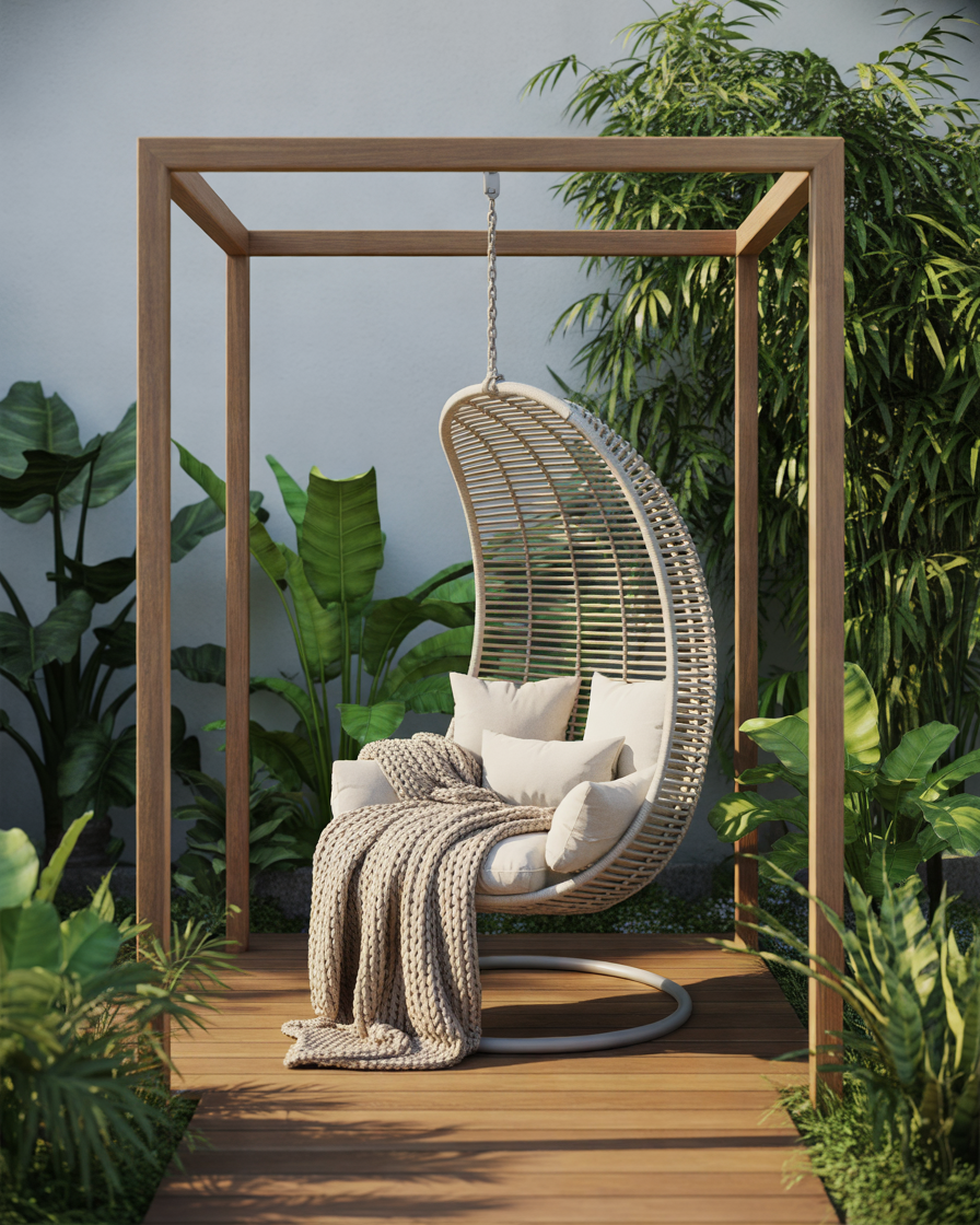 Use-a-Hanging-Chair-or-Outdoor-Swing-for-a-Relaxing-Corner