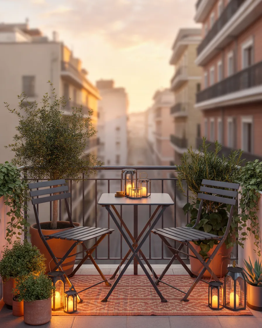 Use-a-Small-Bistro-Set-for-a-Compact-Balcony