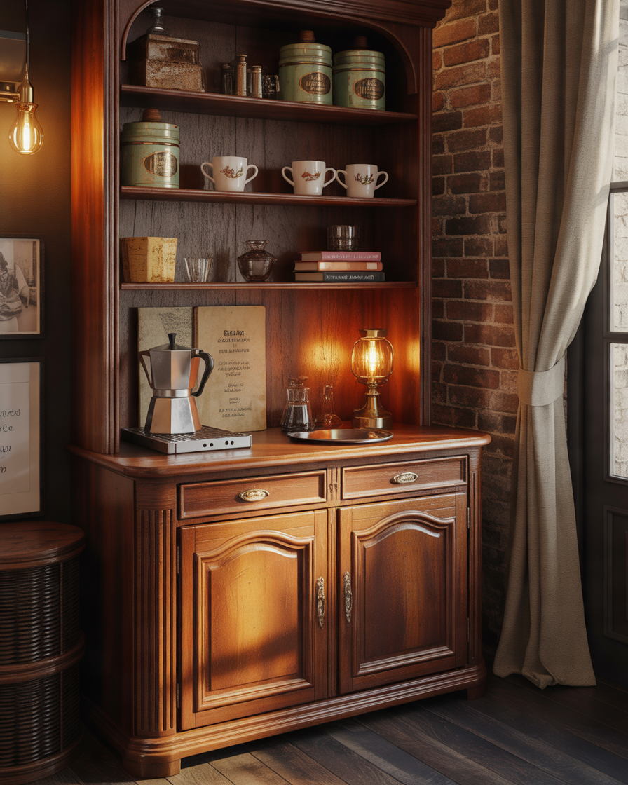 Vintage-Coffee-Bar-Cabinet-Ideas-with-Classic-Character-and-Nostalgic-Style