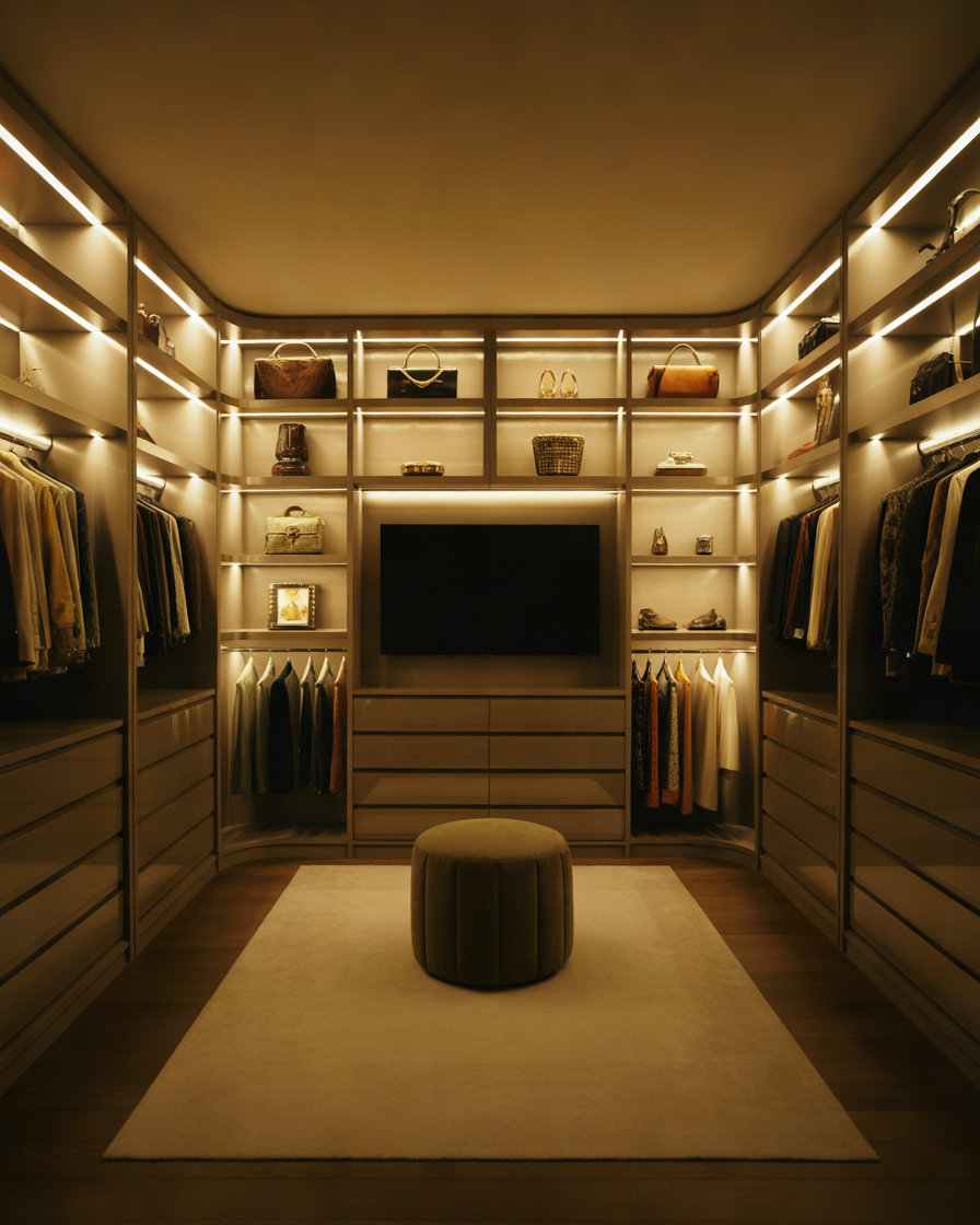Walk-In-Wardrobe-With-Entertainment-Wall