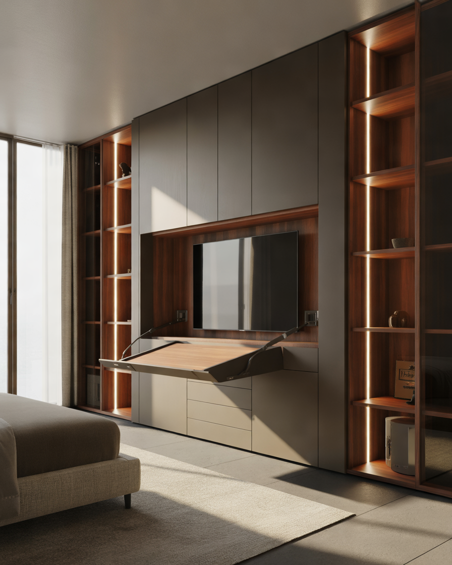 Wardrobe-With-Rotating-TV-Mechanism