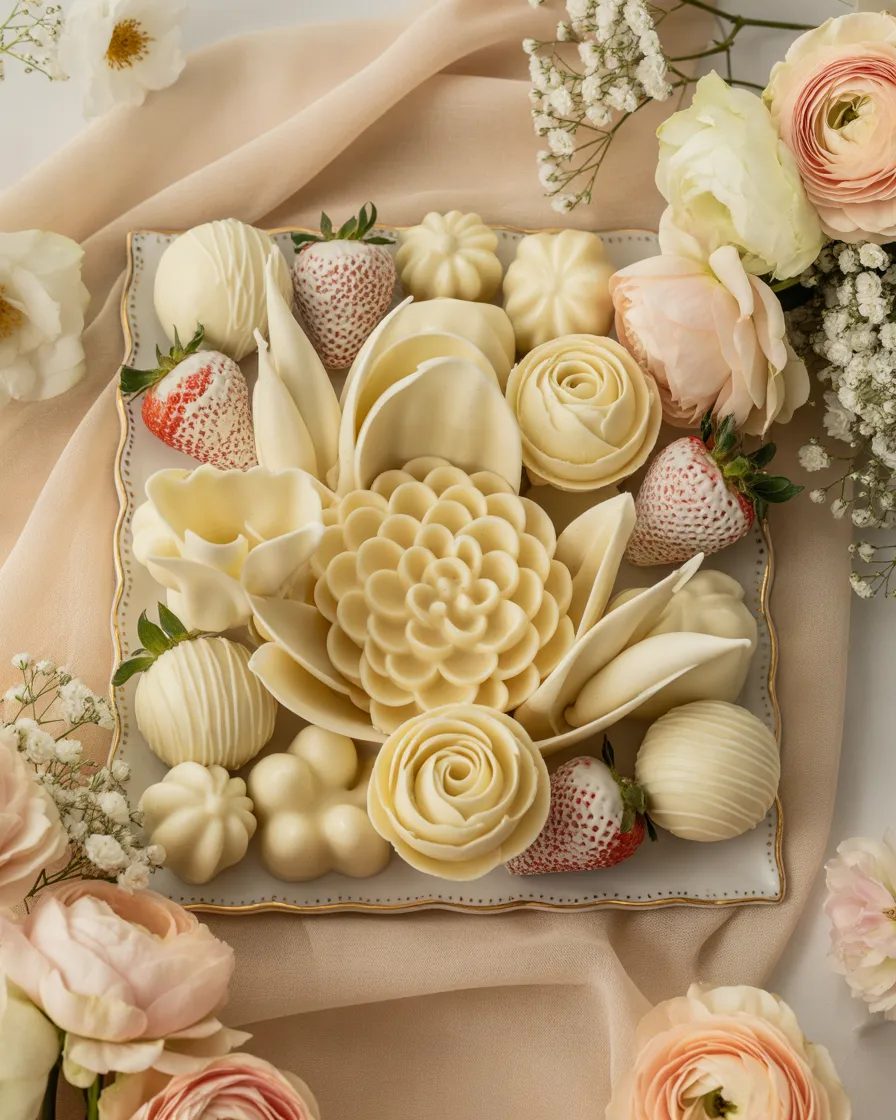 White-Chocolate-Decorations-With-Fresh-Flowers