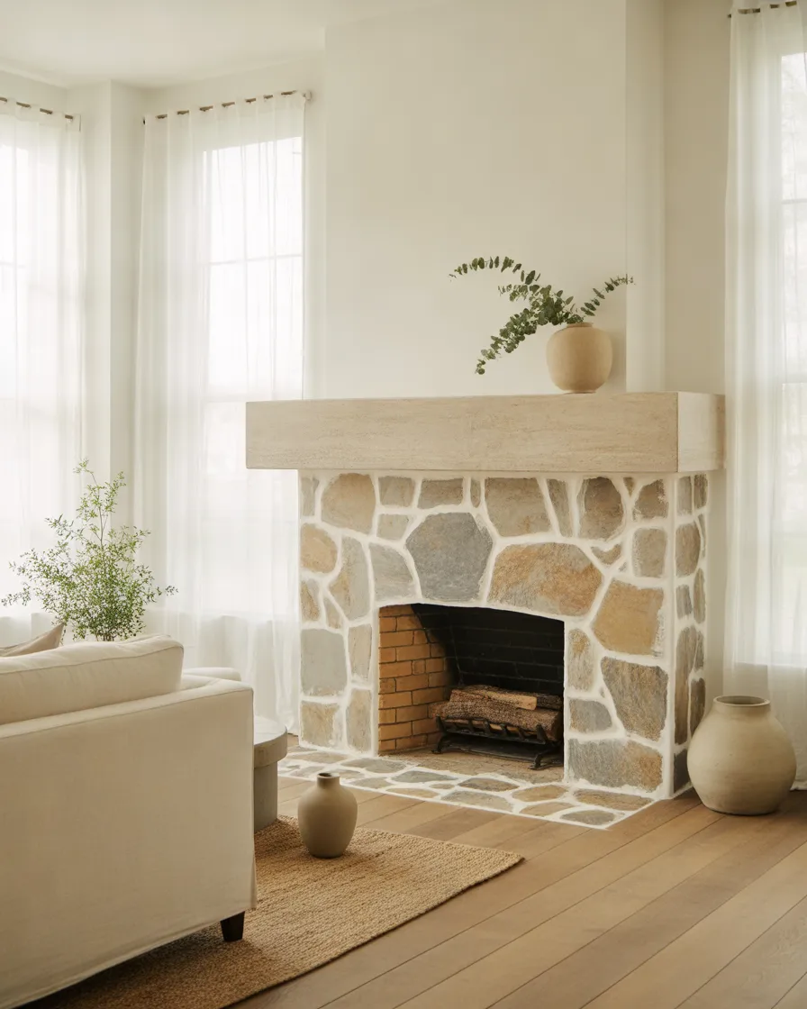 Whitewashed-Stone-Fireplace-for-a-Bright-Airy-Interior